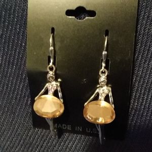 Jewelled Earrings shaped like ladies